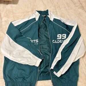 Streetwear Society Teal and White Windbreaker